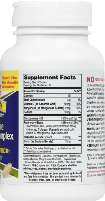 Good Neighbor Pharmacy Glucosamine Chondroitin Advanced Double Strength Tablets 110ct