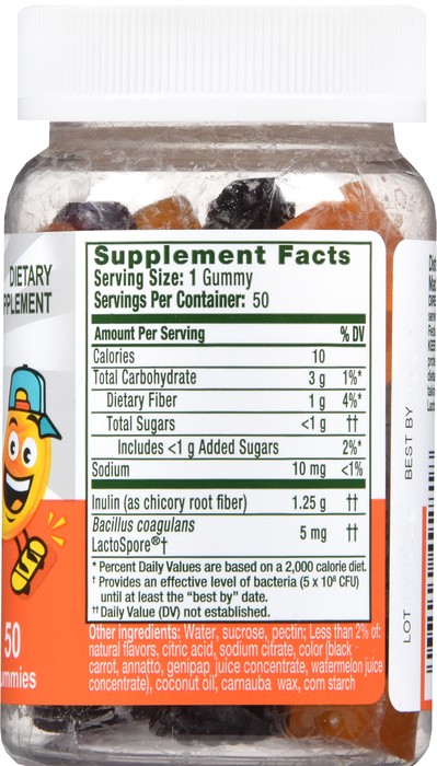 Align Kids Probiotic Supplement Natural Fruit Flavors Gummies 50ct