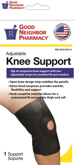 Good Neighbor Pharmacy Adjustable Knee Support Black Small/Medium 1ct