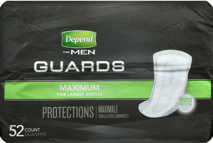 Depend Men's Guard Maximum Absorbency Pads 52ct