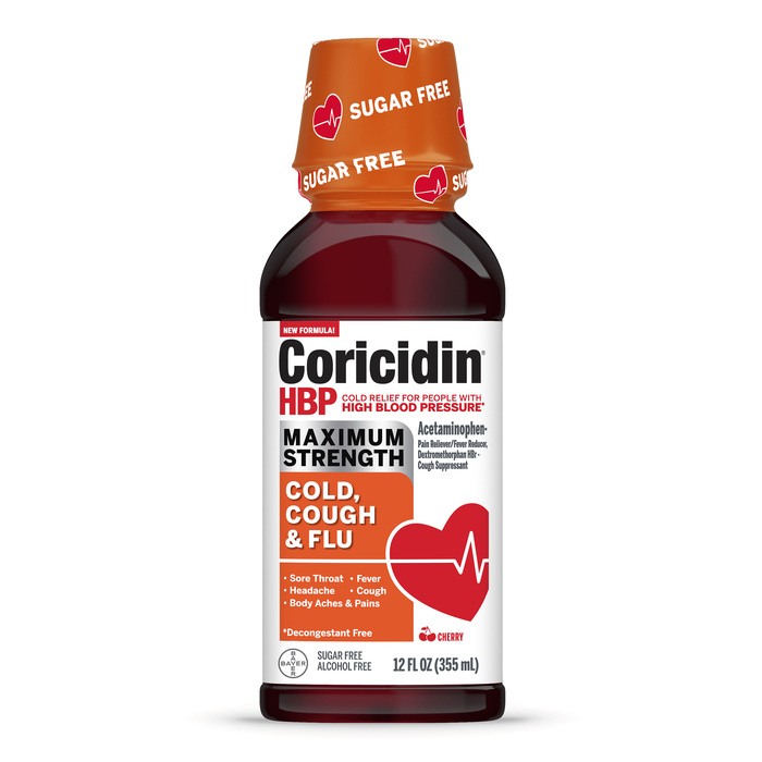 CORICIDIN HBP S/F CLD COUGH FLU LIQ 12OZ