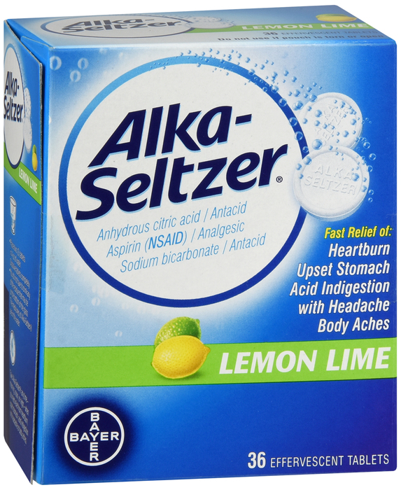 ALKA-SELTZER LEMON LIME TABLET 36CT