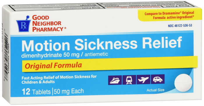 Good Neighbor Pharmacy Motion Sickness Relief Tablets 50mg 12ct