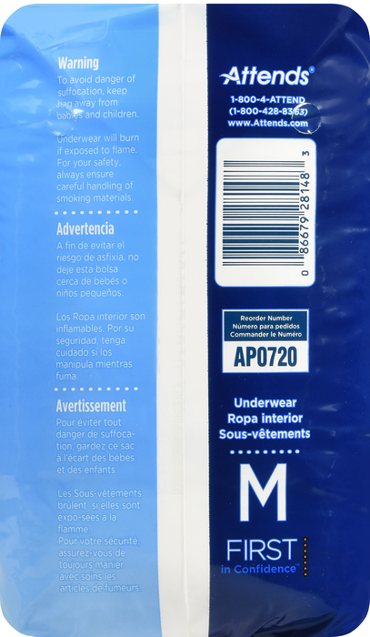 Attends Underwear Extra Moderate Absorbency Medium 20ct