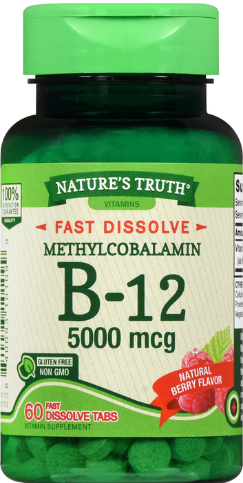 VIT B12 5000MCG MTHL FST DSLV TAB 60 NAT