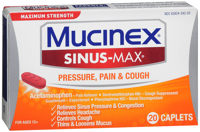 Mucinex Sinus-Max Pressure, Pain, & Cough Caplets 20ct