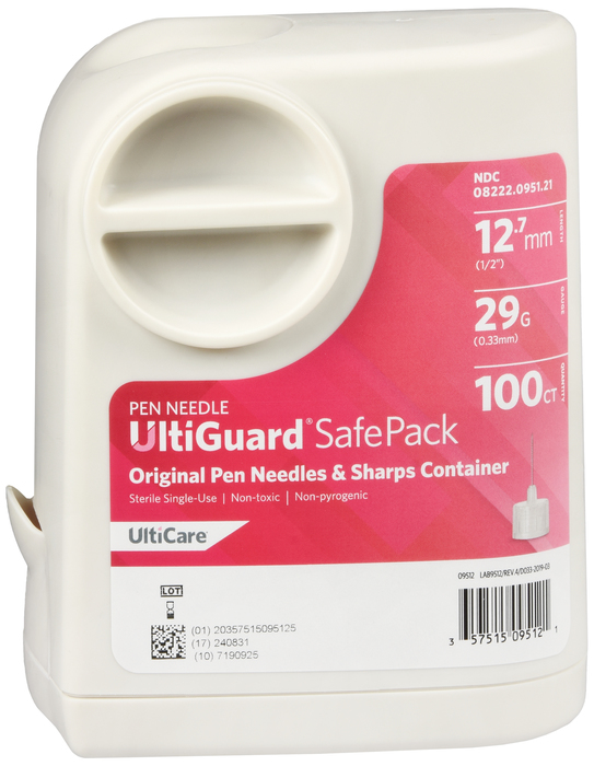 UltiGuard SafePack Pen Needles 29gx12mm 100ct