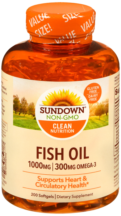 Sundown Fish Oil 1000mg Softgels 200ct