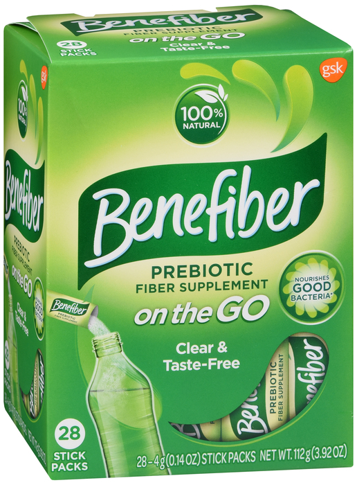 Benefiber Fiber Supplement On the Go Unflavored Stick Packs 28ct