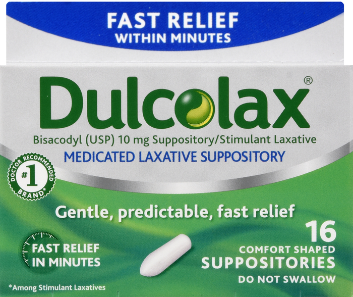 DULCOLAX 10MG SUPPOSITORY 16CT