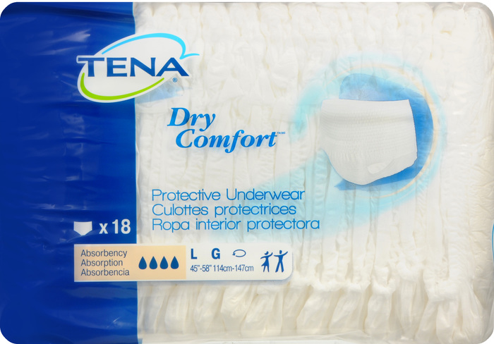 TENA UNDRWEAR DRY COMFORT LARGE 4X18CT