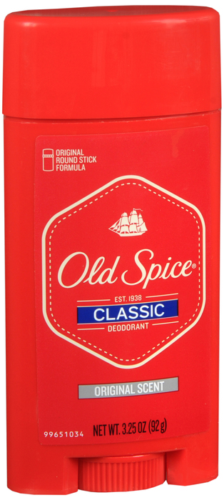 Old Spice Classic Deodorant Original Round Stick Formula Original Scent 3.25oz