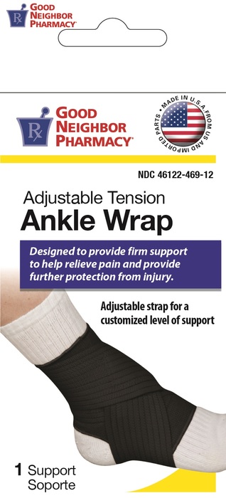 Good Neighbor Pharmacy Adjustable Tension Ankle Wrap Black Medium 1ct