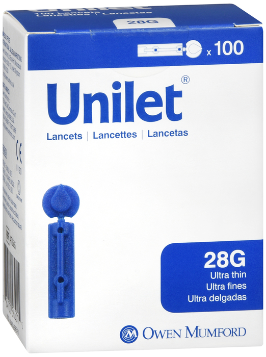 Unilet Lancets Ultra Thin 28 G 100ct