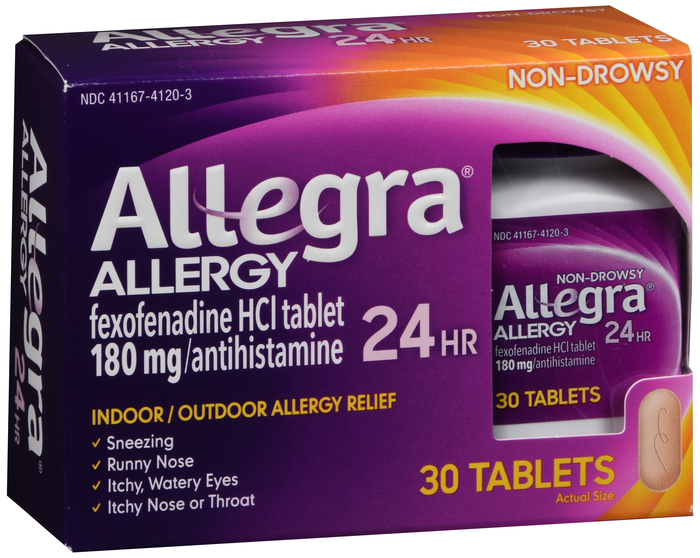 Allegra Allergy 24HR Antihistamine, 180mg, Tablets 30ct