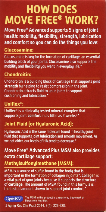 Move Free Advanced Plus Joint Health with MSM Tablets 120ct