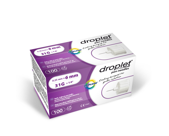 Droplet Pen Needles 31Gx6mm 100ct