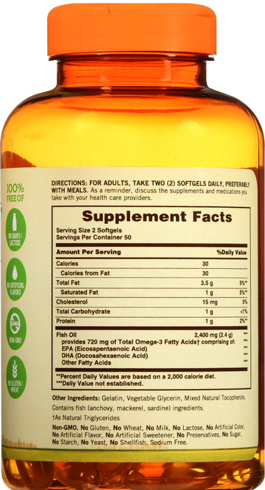 Sundown Fish Oil 1200mg Softgels 100ct