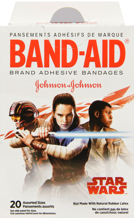 JJ BANDAID KID STARWARS ASST 20CT