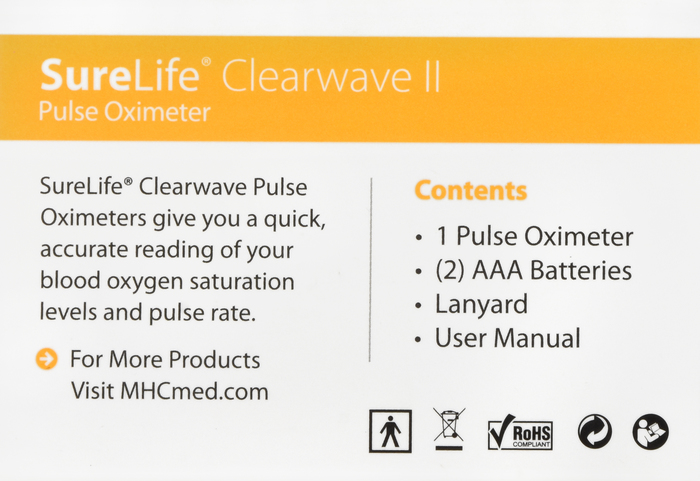 SURELIFE CLEARWAVE II PULSE OXIMETER