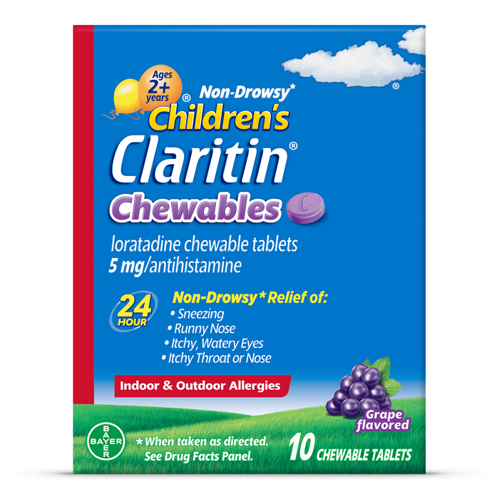 CLARITIN CHILD 24HR GRAPE 5 MG CHW 10CT