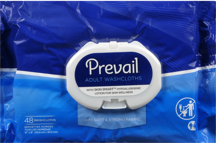 Prevail Adult Washcloths 48ct