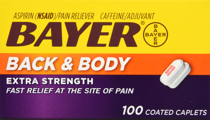 Bayer Back & Body Extra Strength Pain Reliever 500mg w/ Caffeine Caplets 100ct