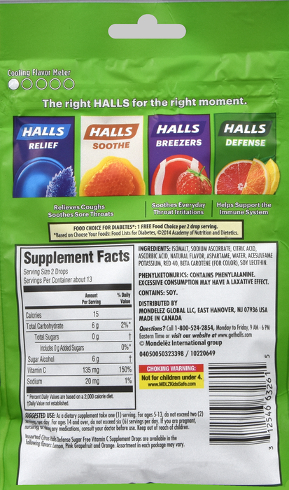 HALLS DEFENSE BAG S/F ASST CITRUS 25CT