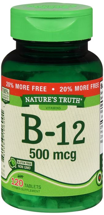 VIT B-12 500MG TAB 100 + 20 CT NAT TRUTH