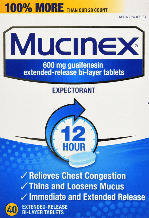 Mucinex Expectorant 600mg 12HR Tablets 40ct