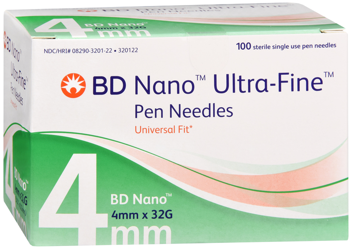 BD Ultra-Fine Nano Pen Needles 32Gx4mm 100ct