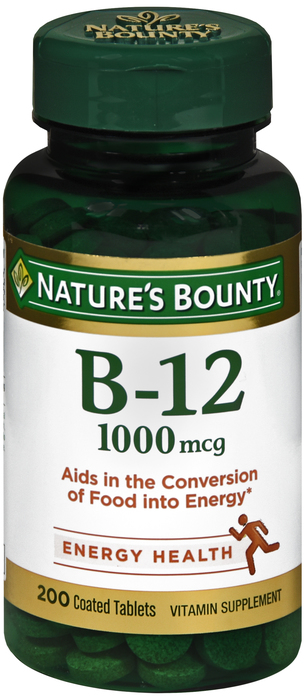 Nature's Bounty B-12 1000mcg Tablets 200ct