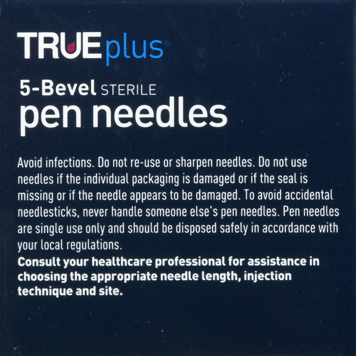 TRUEplus 5-Bevel Pen Needles 31Gx6mm 100ct