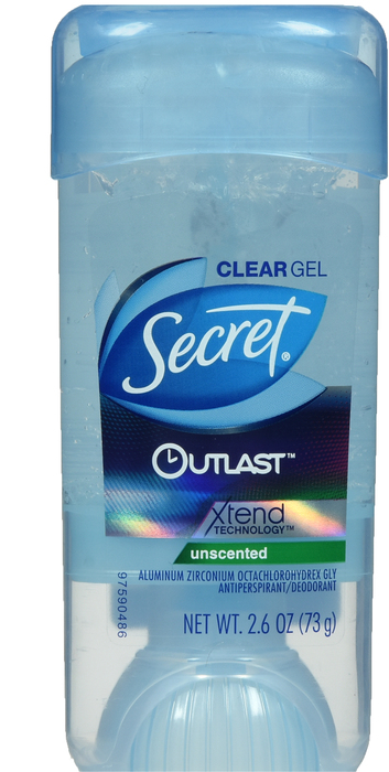 Secret Outlast Anti-Perspirant Unscented Gel Deodorant 2.6oz