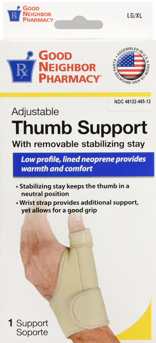 Good Neighbor Pharmacy Thumb Support w/Removable Stabilizing Stay Large/Extra Large 1ct