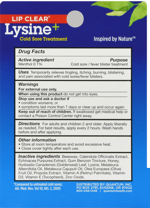 Lip Clear Lysine Plus Cold Sore Treatment 0.25oz