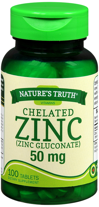 Nature's Truth Chelated Zinc 50mg Tablets 100ct