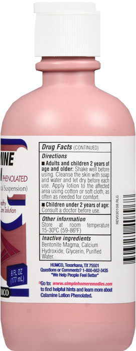 CALAMINE LOTION PINK PHENOLATD 6OZ HUMCO