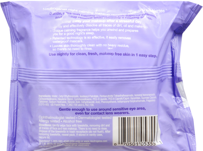 Neutrogena Makeup Remover Cleansing Cloths Night Calming 25ct