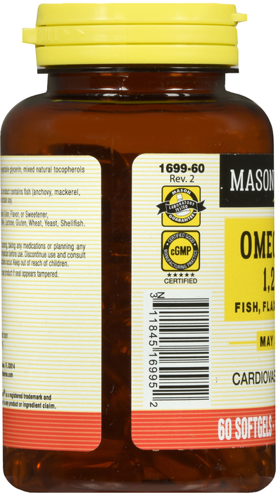 Omega 3-6-9 1200mg Softgels 60ct Mason