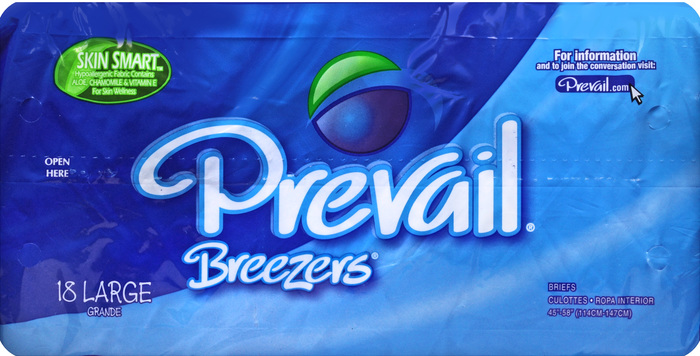 PREVAIL BRIEF BREEZER BREATHABLE LARGE 4X18