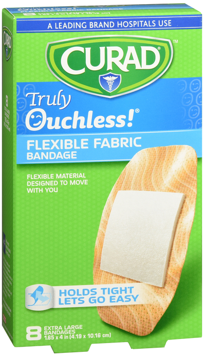 Curad Ouchless Silicone Bandages 1.625”x4” 8ct