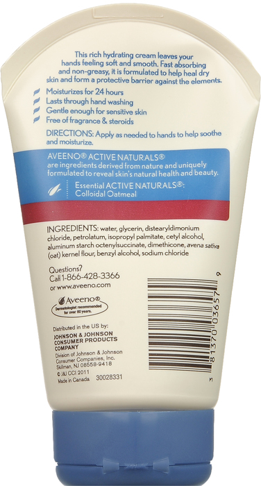 AVEENO ACTIVE NATURALS HAND INTENSE RELIEF CREAM 3.5OZ