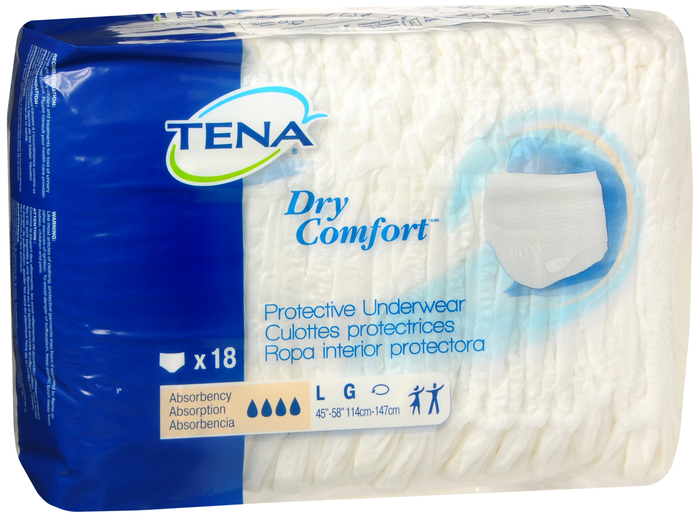 TENA UNDRWEAR DRY COMFORT LARGE 4X18CT