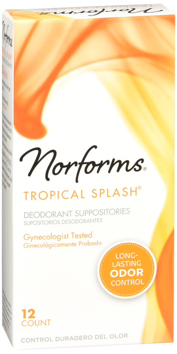 NorForms Feminine Tropical Splash Deodorant Suppositories 12ct