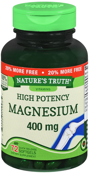 MAGNESIUM 400MG SGC 60+12CT NAT TRU