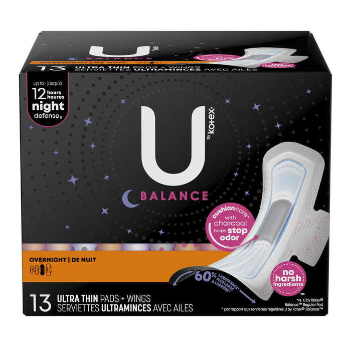 U BY KOTEX SPRM ULTR THIN OVRNT PAD 6X13