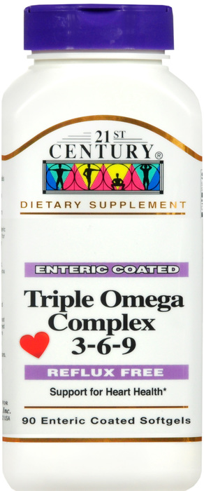 21st Century Triple Omega Complex 3-6-9 Enteric Coated Softgels 90ct