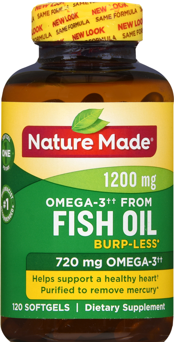 Nature Made Fish Oil Omega-3 1200mg Liquid Softgels 120ct