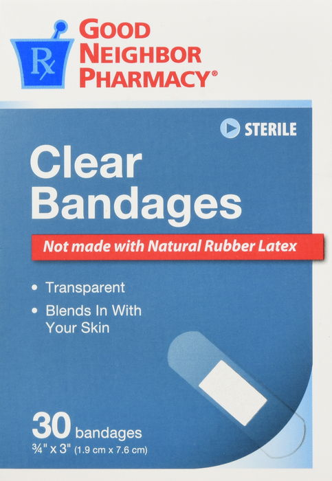 Good Neighbor Pharmacy Clear Bandages Â¾ x 3 inch 30ct